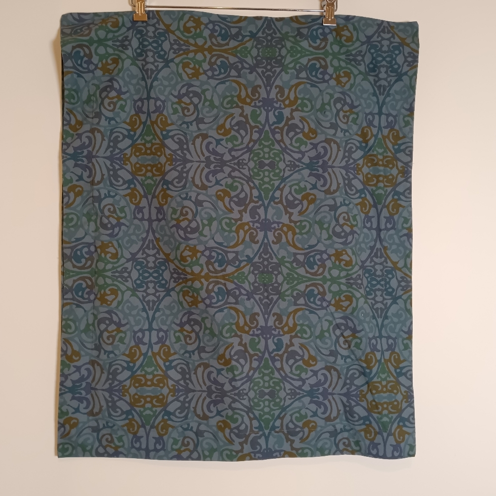 Crate & Barrel Lucia Standard Shams  *Pair* Blue Scroll Print